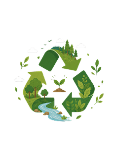 Sustainability and Green Thinking botanical brand pillar illustration