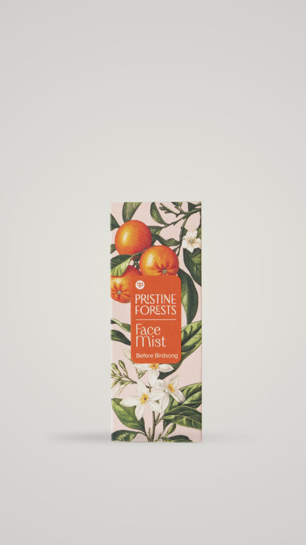 Before Birdsong Face Mist carton turning against a pale backdrop